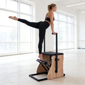 Pilates Chair Wunda Chair Pilates Combo Chair with Handles Split Pedals Reformer Machine 4-Level Resistance for Yoga Core Training Rehabilitation