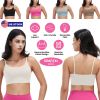 Women Strap Sport Bras Padded Strappy Crop Square Neck Low Impact Bras Sexy Fitness Tank Tops with Removable Pads Flat Straps for Gym Yoga Workout