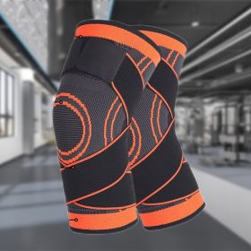 Unisex Knee Support Wrap For Meniscus Protection-Compression Straps, Adjustable Athletic Knee Brace For Cycling, Workout & Sports Riders (Option: Orange-M)
