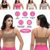 Women Strap Sport Bras Padded Strappy Crop Square Neck Low Impact Bras Sexy Fitness Tank Tops with Removable Pads Flat Straps for Gym Yoga Workout