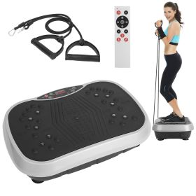 Vibration Exercise Machine With Resistant Bands Remote Control Whole Body Vibration Platform Workout Equipment Home Fitness Training Equipment (Option: GPCT5092)