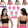 Women Strap Sport Bras Padded Strappy Crop Square Neck Low Impact Bras Sexy Fitness Tank Tops with Removable Pads Flat Straps for Gym Yoga Workout