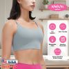 Women Strap Sport Bras Padded Strappy Crop Square Neck Low Impact Bras Sexy Fitness Tank Tops with Removable Pads Flat Straps for Gym Yoga Workout