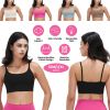 Women Strap Sport Bras Padded Strappy Crop Square Neck Low Impact Bras Sexy Fitness Tank Tops with Removable Pads Flat Straps for Gym Yoga Workout