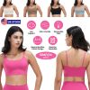 Women Strap Sport Bras Padded Strappy Crop Square Neck Low Impact Bras Sexy Fitness Tank Tops with Removable Pads Flat Straps for Gym Yoga Workout
