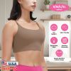 Women Strap Sport Bras Padded Strappy Crop Square Neck Low Impact Bras Sexy Fitness Tank Tops with Removable Pads Flat Straps for Gym Yoga Workout
