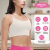 Women Strap Sport Bras Padded Strappy Crop Square Neck Low Impact Bras Sexy Fitness Tank Tops with Removable Pads Flat Straps for Gym Yoga Workout