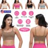 Women Strap Sport Bras Padded Strappy Crop Square Neck Low Impact Bras Sexy Fitness Tank Tops with Removable Pads Flat Straps for Gym Yoga Workout